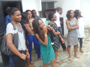 Birthday girl and friends