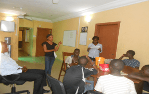 Boys learn about Ebola